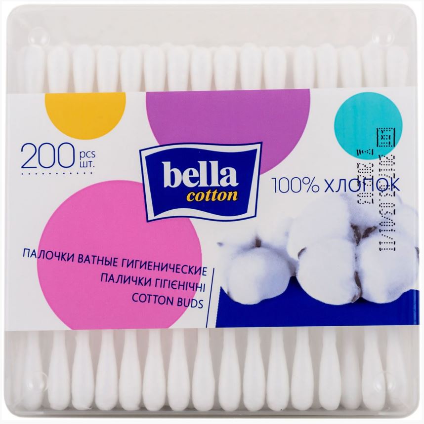 Купить Bella Cotton 200 шт ватные палочки пакет