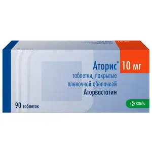 Купить Аторис 10 мг 90 шт таблетки покрытые пленочной оболочкой