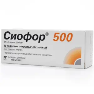 Купить Сиофор 500 мг 60 шт таблетки покрытые пленочной оболочкой