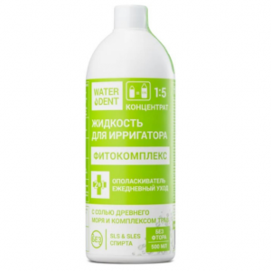 Купить: Waterdent Жидкость для ирригатора/Ополаскиватель для полости рта Фитокомплекс без фтора 500мл