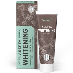 Купить: Asepta Whitening 75 мл паста зубная интенсивное отбеливание кофе-табак