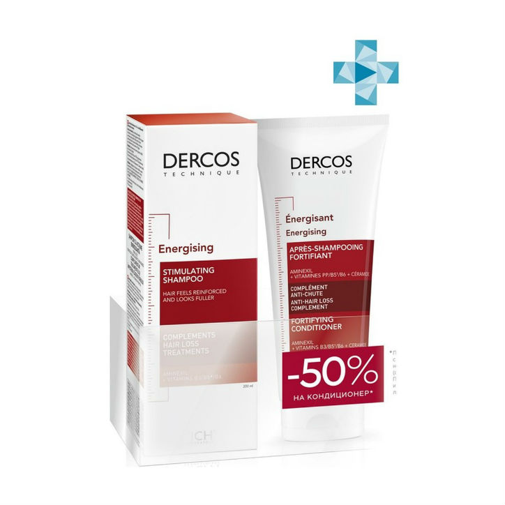 Купить Vichy Dercos набор Aminexil Тонизирующий шампунь 200 мл + Тонизирующий кондиционер 200 мл