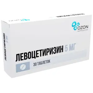 Купить Левоцетиризин 5 мг 30 шт таблетки покрытые пленочной оболочкой