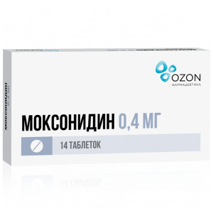 Купить: Моксонидин 400 мкг 14 шт таблетки покрытые пленочной оболочкой