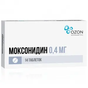 Купить Моксонидин 400 мкг 14 шт таблетки покрытые пленочной оболочкой