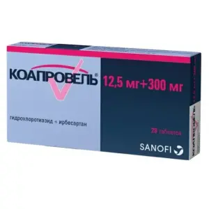 Купить Коапровель 12,5 мг + 300 мг 28 шт таблетки покрытые пленочной оболочкой