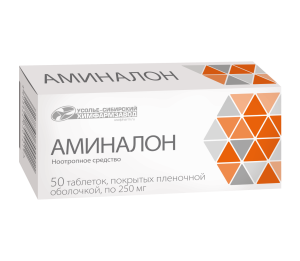 Купить: Аминалон 250 мг 50 шт таблетки покрытые пленочной оболочкой