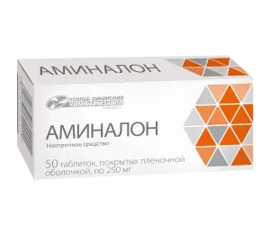 Купить Аминалон 250 мг 50 шт таблетки покрытые пленочной оболочкой