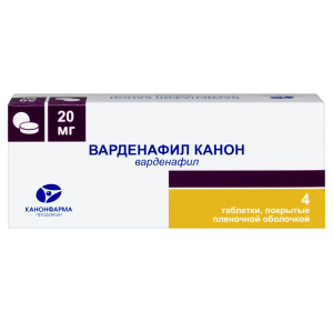 Купить: Варденафил Канон 20 мг 4 шт таблетки покрытые пленочной оболочкой