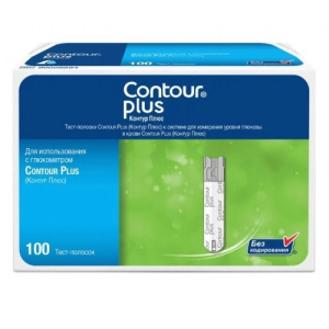 Купить: Contour Plus 100 шт тест-полоски к глюкометру