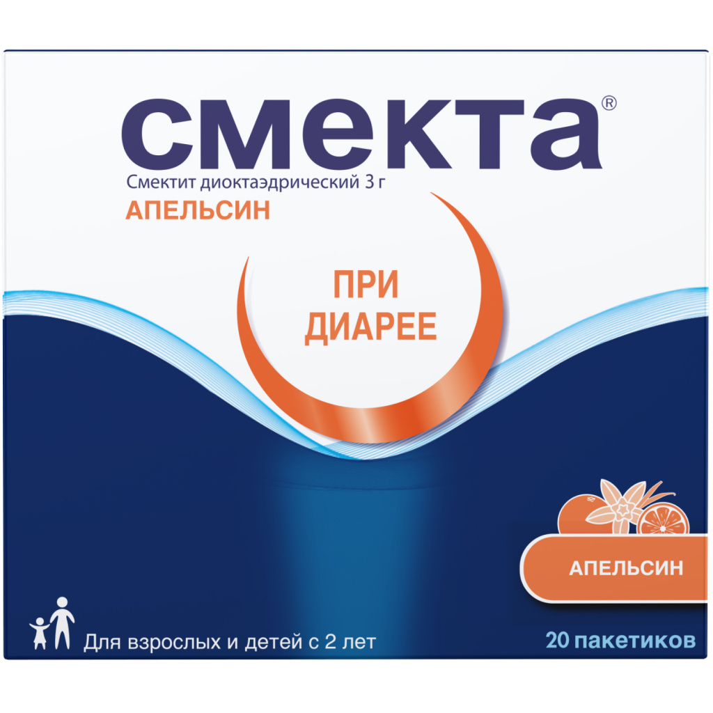 Купить Смекта 3 г 20 шт порошок для приготовления суспензии для приема внутрь апельсин