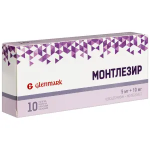Купить Монтлезир 5 мг + 10 мг 10 шт таблетки покрытые пленочной оболочкой