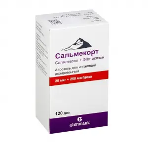 Купить Сальмекорт 25 мкг + 250 мкг/доза 120 доз 1 шт аэрозоль для ингаляций дозированный