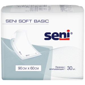 Купить: Seni Soft Basic 30 шт пеленки 60 см х 90 см 2 капли