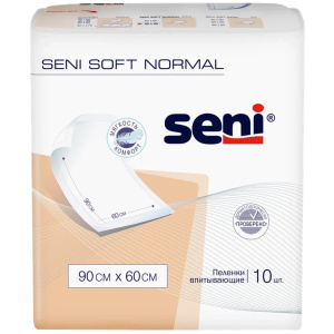 Купить: Seni Soft Normal 10 шт пеленки 60 см х 90 см 3 капли