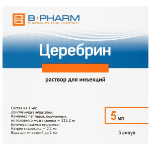 Купить: Церебрин 5 мл 5 шт раствор для инъекций ампулы