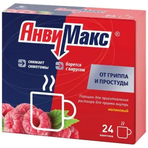 Купить АнвиМакс 5 г 24 шт порошок для приготовления раствора для приема внутрь малина