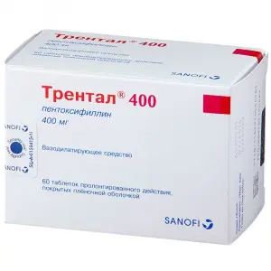 Купить Трентал 400 мг 60 шт таблетки с пролонгированным высвобождением покрытые пленочной оболочкой
