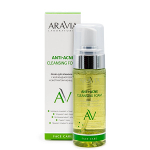 Купить: Aravia Laboratories Anti-Acne Cleansing Foam 150 мл пенка для умывания с коллоидной серой и экстрактом женьшеня