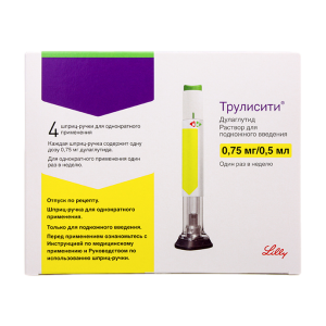Купить: Трулисити 0,75 мг/0,5 мл 0,5 мл 4 шт раствор для подкожного введения шприцы в шприц-ручках