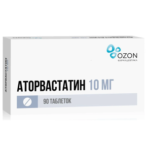 Купить: Аторвастатин 10 мг 90 шт таблетки покрытые пленочной оболочкой