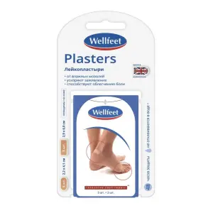 Купить Wellfeet 6 шт пластырь гидроколлоидный от влажных мозолей 2-х размеров в пластиковом футляре