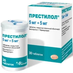 Купить Престилол 5 мг + 5 мг 30 шт таблетки покрытые пленочной оболочкой
