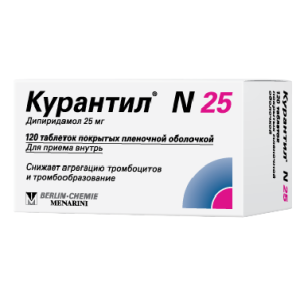 Купить: Курантил N 25 25 мг 120 шт таблетки покрытые пленочной оболочкой