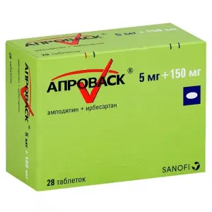Купить Апроваск 5 мг + 150 мг 28 шт таблетки покрытые пленочной оболочкой