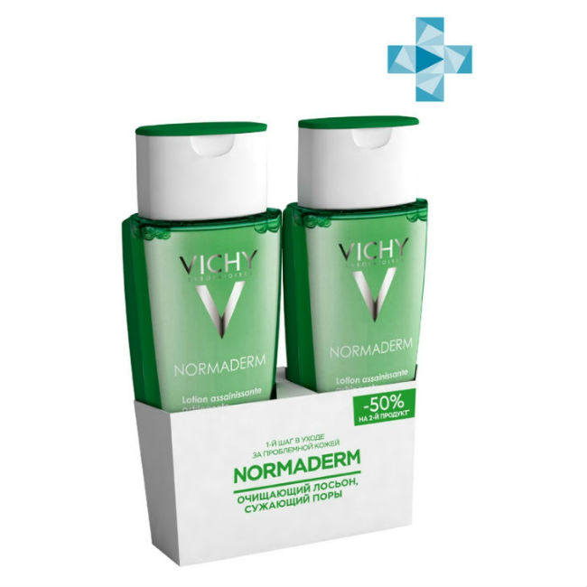 Купить Vichy Normaderm лосьон 200мл №2 очищ и сужающ поры -50% на 2-й