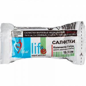 Купить: New Life 16 см x 14 см 10 шт салфетки стерильные 2-х слойные