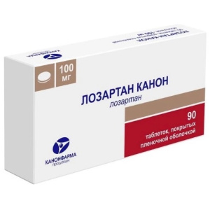 Купить: Лозартан Канон 100 мг 90 шт таблетки покрытые пленочной оболочкой