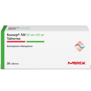 Купить: Конкор АМ 10 мг + 10 мг 30 шт таблетки