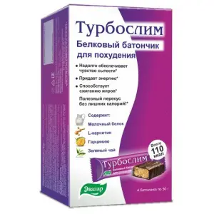 Купить Турбослим 50 г 4 шт батончик белковый для похудения