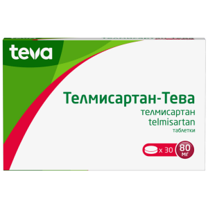 Купить: Телмисартан-Тева 80 мг 30 шт таблетки