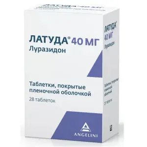 Купить Латуда 40 мг 28 шт таблетки покрытые пленочной оболочкой