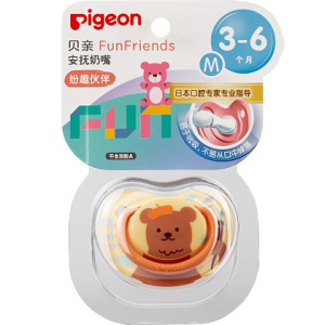 Купить: Pigeon FunFriends пустышка мишка силиконовая 3+ месяцев размер M