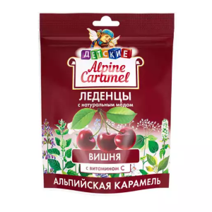 Купить: Alpine Caramel 75 г леденцы для детей с натуральным медом и витамином С вишня