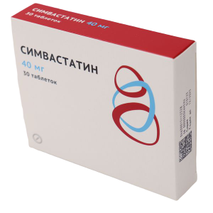 Купить: Симвастатин 40 мг 30 шт таблетки покрытые пленочной оболочкой