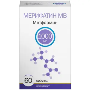 Купить Мерифатин МВ 1000 мг 60 шт таблетки с пролонгированным высвобождением
