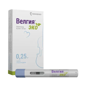 Купить: Велгия Эко 0,25 мг/доз 0,5 мл 4 шт раствор для подкожного введения шприц в автоинжекторе