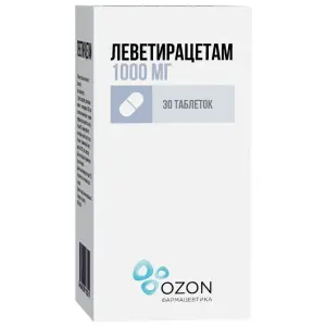 Купить Леветирацетам 1000 мг 30 шт таблетки покрытые пленочной оболочкой