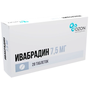 Купить: Ивабрадин 7,5 мг 28 шт таблетки покрытые пленочной оболочкой