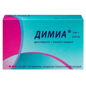 Купить: Димиа 3 мг + 0,02 мг 84 шт таблетки покрытые пленочной оболочкой