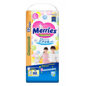 Купить: Merries 32 шт трусики-подгузники для детей размер XXL (15-28 кг)