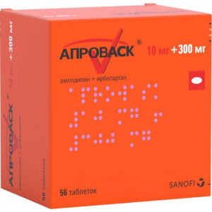 Купить: Апроваск 10 мг + 300 мг 56 шт таблетки покрытые пленочной оболочкой