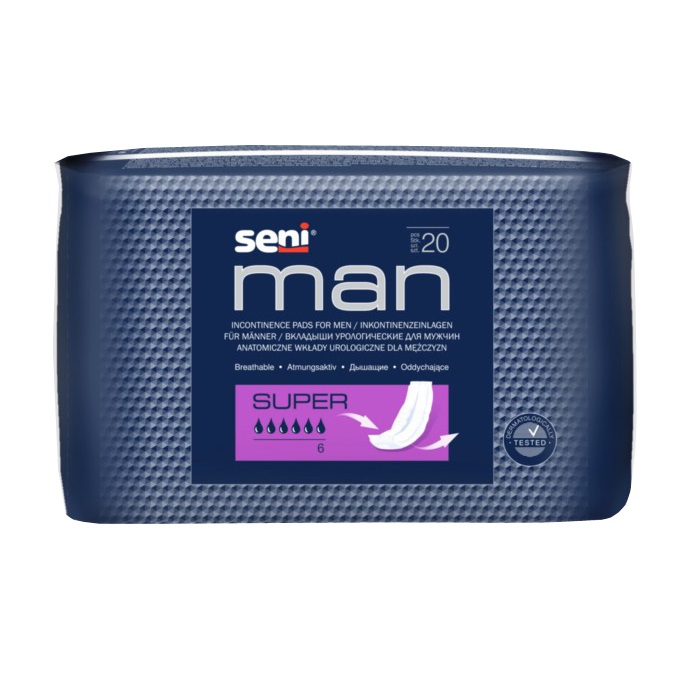 Купить Seni Man Super 20 шт вкладыши урологические для мужчин 6 капель