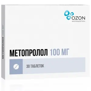 Купить Метопролол 100 мг 30 шт таблетки