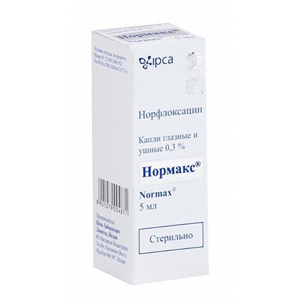 Купить Нормакс 0,3% 5 мл капли глазные и ушные