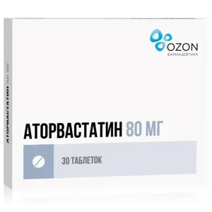 Купить Аторвастатин 80 мг 30 шт таблетки покрытые пленочной оболочкой